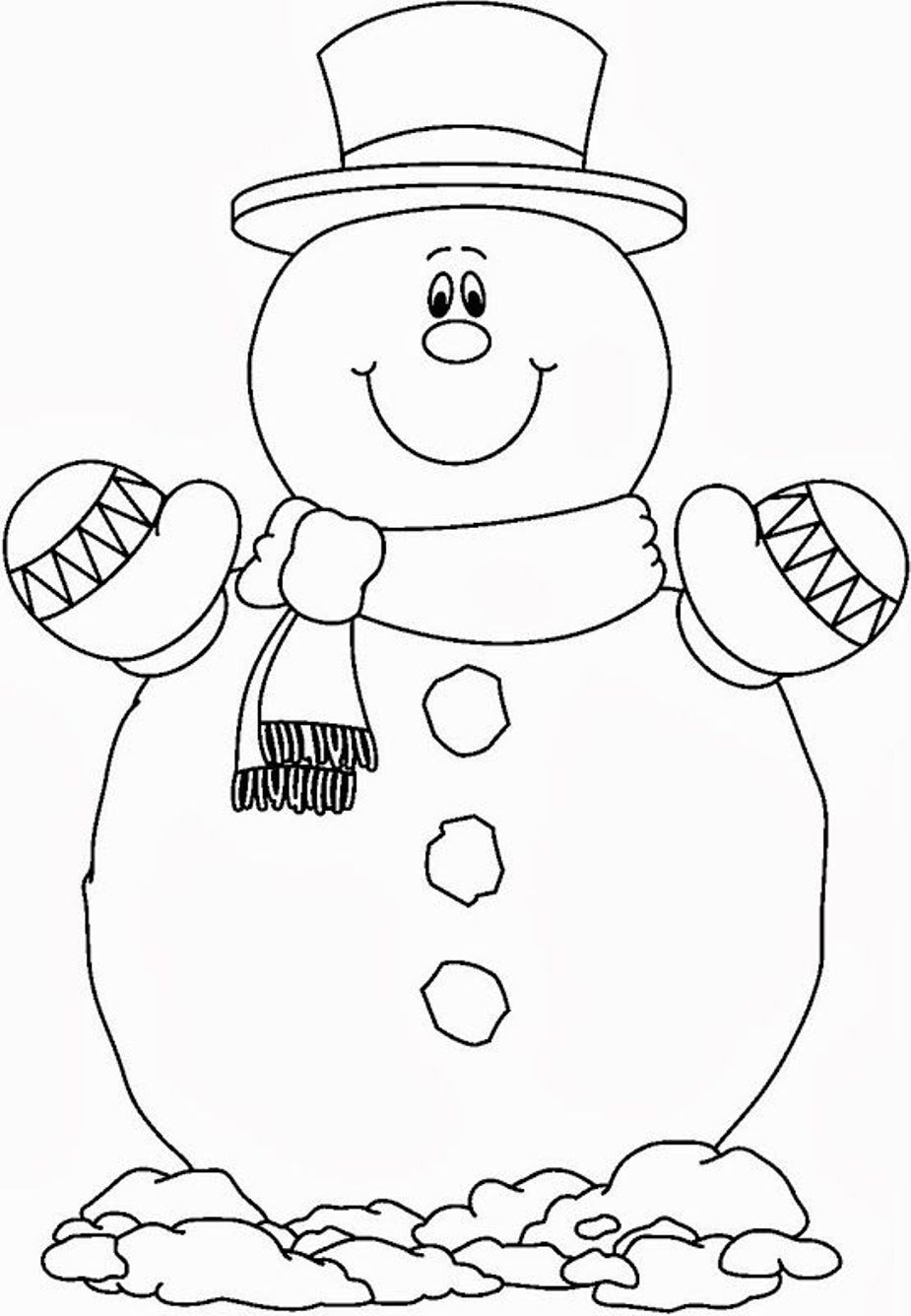 925x1336 Beautiful Smilling Snowman Coloring Pages Free
