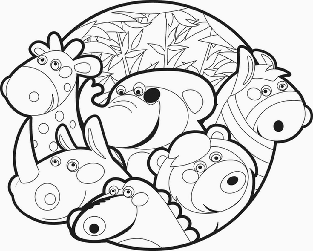 Cartoon Zoo Animals Coloring Pages at GetColorings.com | Free printable