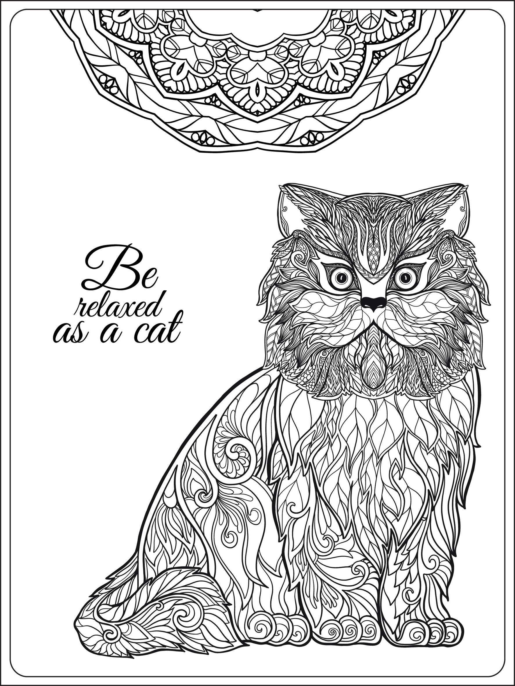 Cat Coloring Pages For Adults at GetColorings.com | Free printable