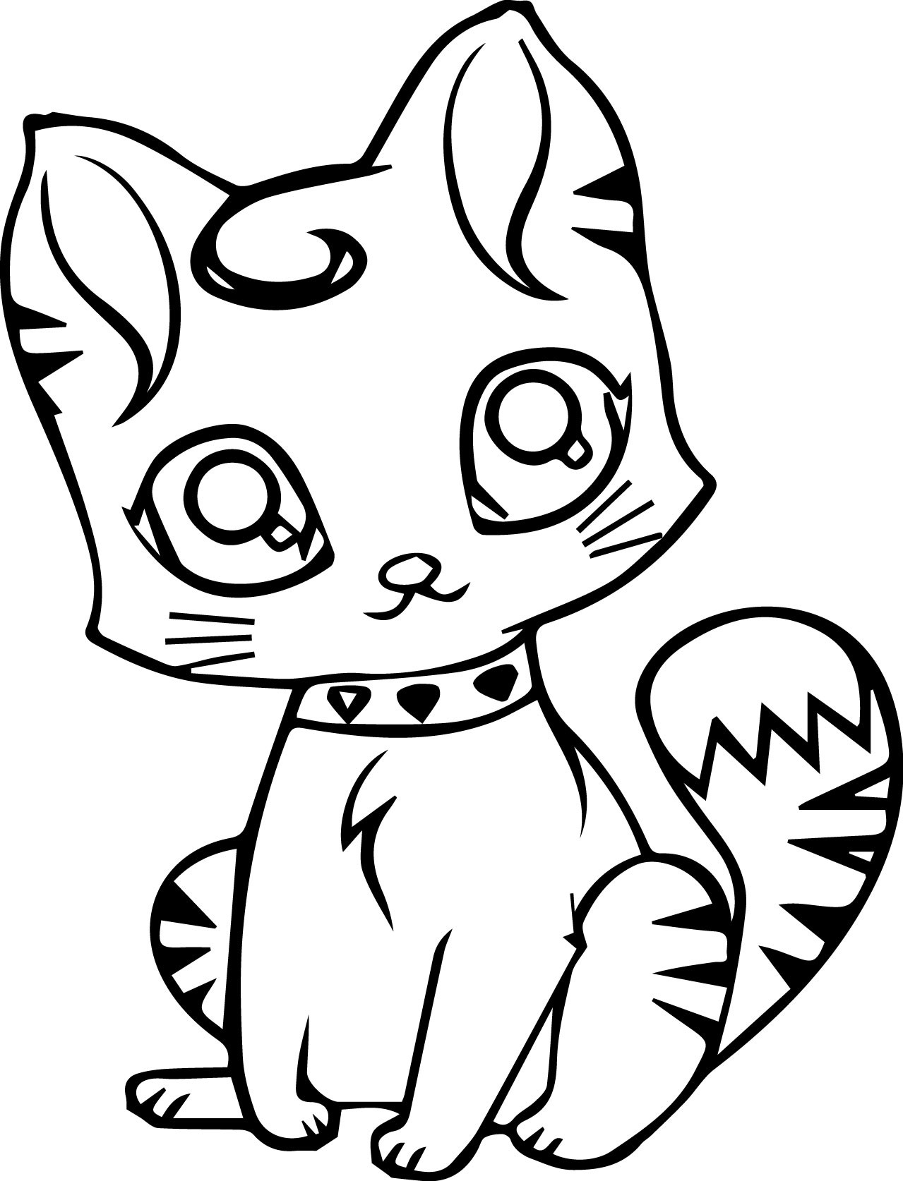 cat coloring pages easy