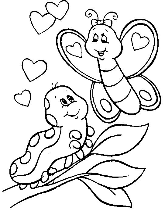 Caterpillar And Butterfly Coloring Pages at GetColorings.com | Free