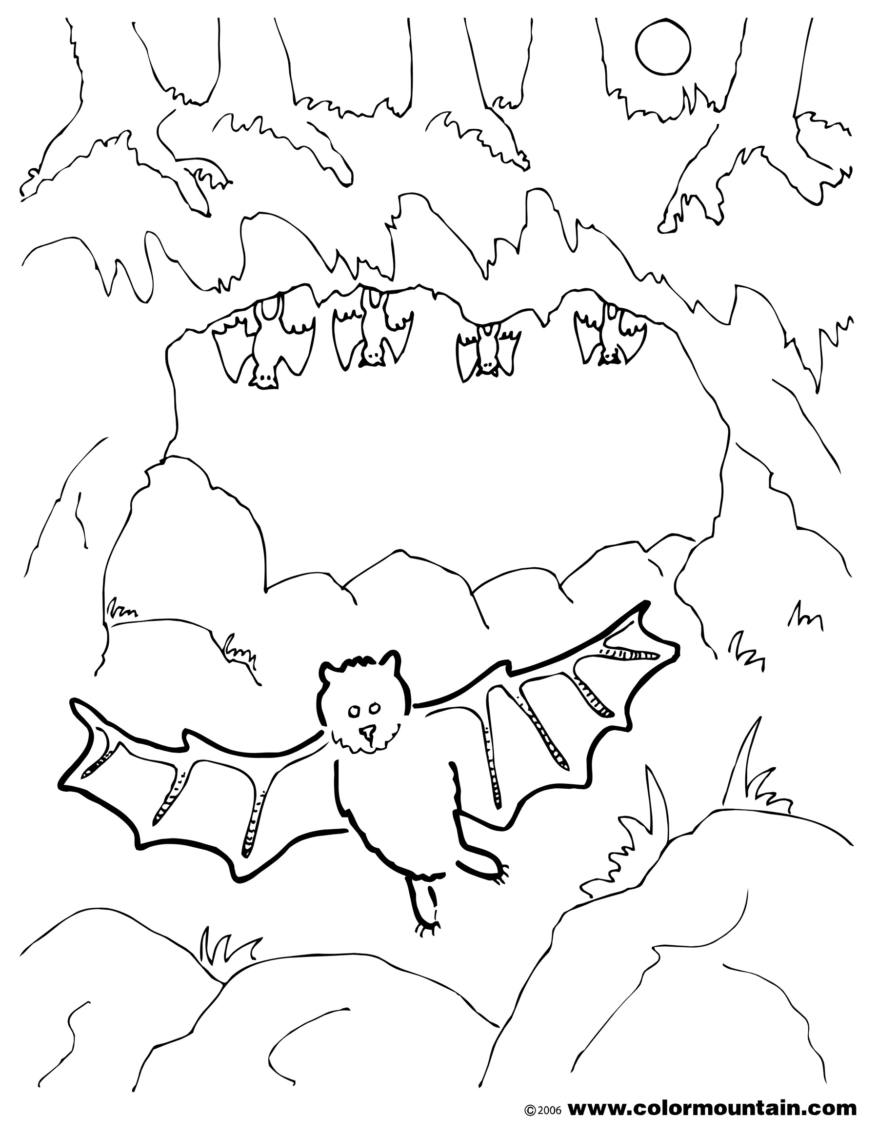 Cave Coloring Pages at Free printable colorings