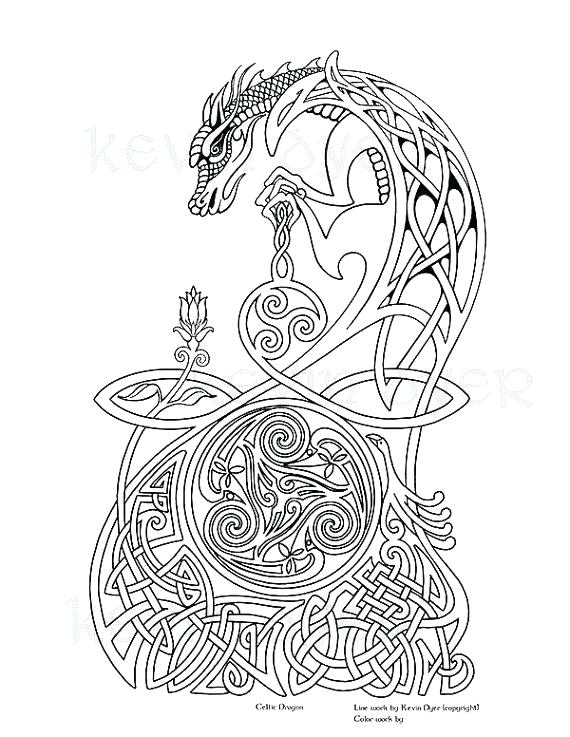 Celtic Dragon Coloring Pages at Free printable