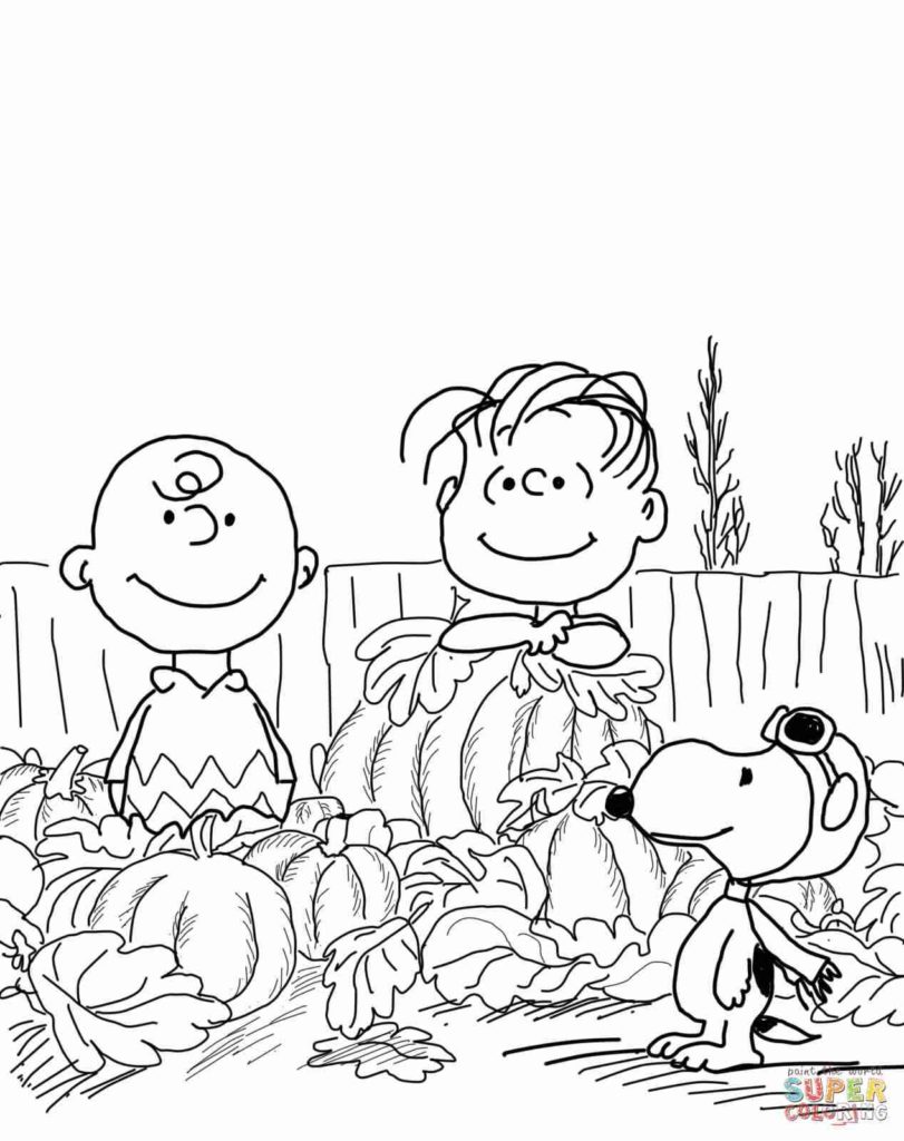 Printable Charlie Brown Thanksgiving Coloring Pages