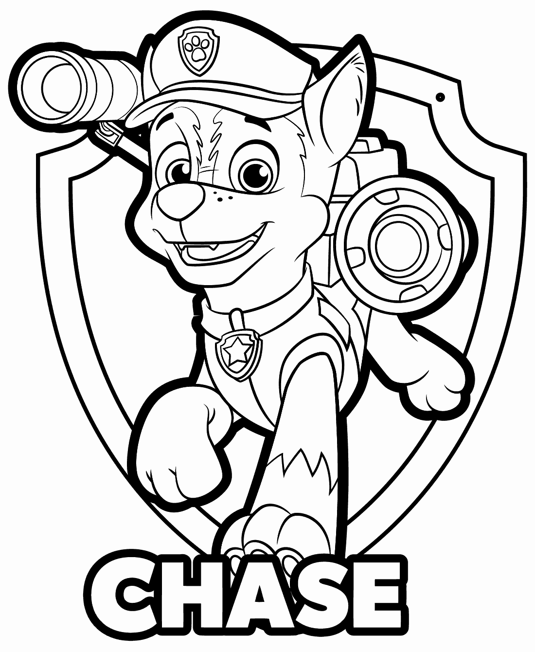 Chase Paw Patrol Coloring Pages at GetColoringscom Free