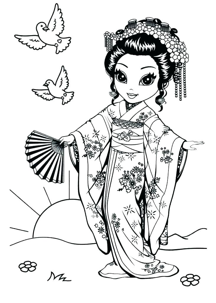 Chinese Girl Coloring Pages at Free printable