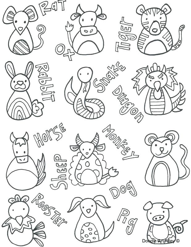 Chinese Zodiac Coloring Pages at GetColoringscom Free