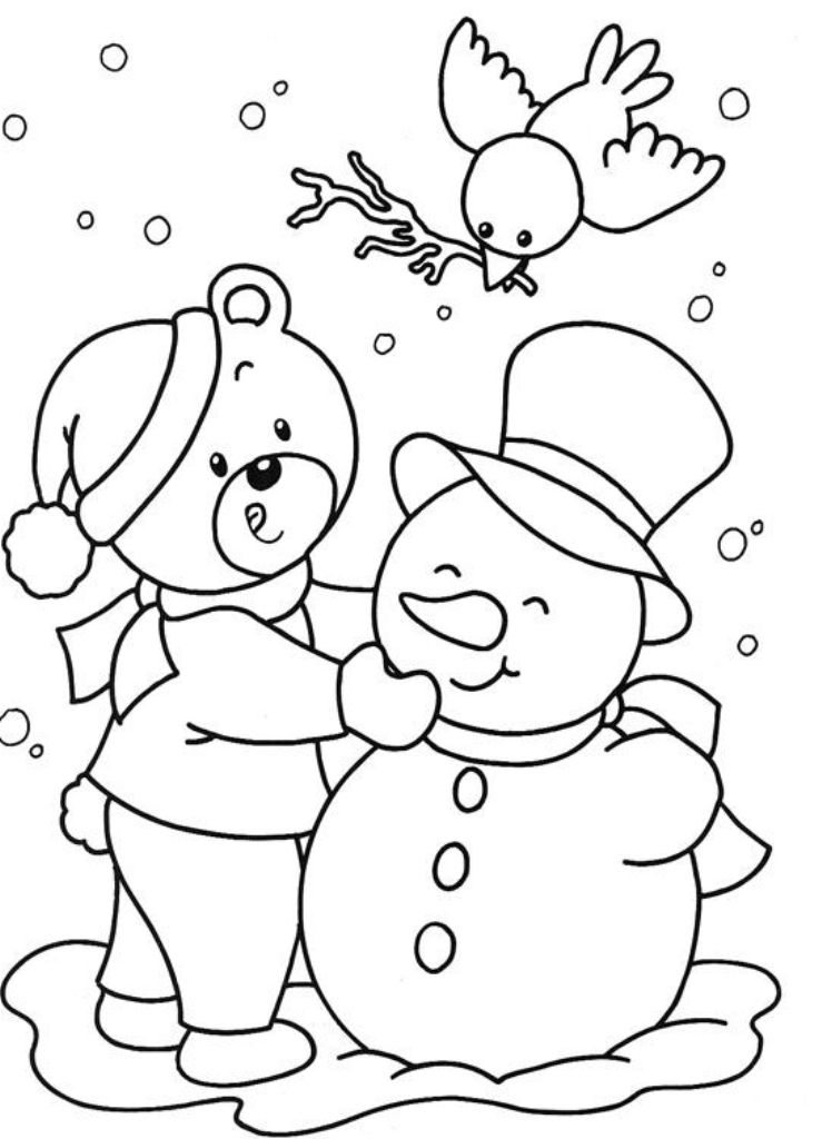 Christmas And Winter Coloring Pages at Free