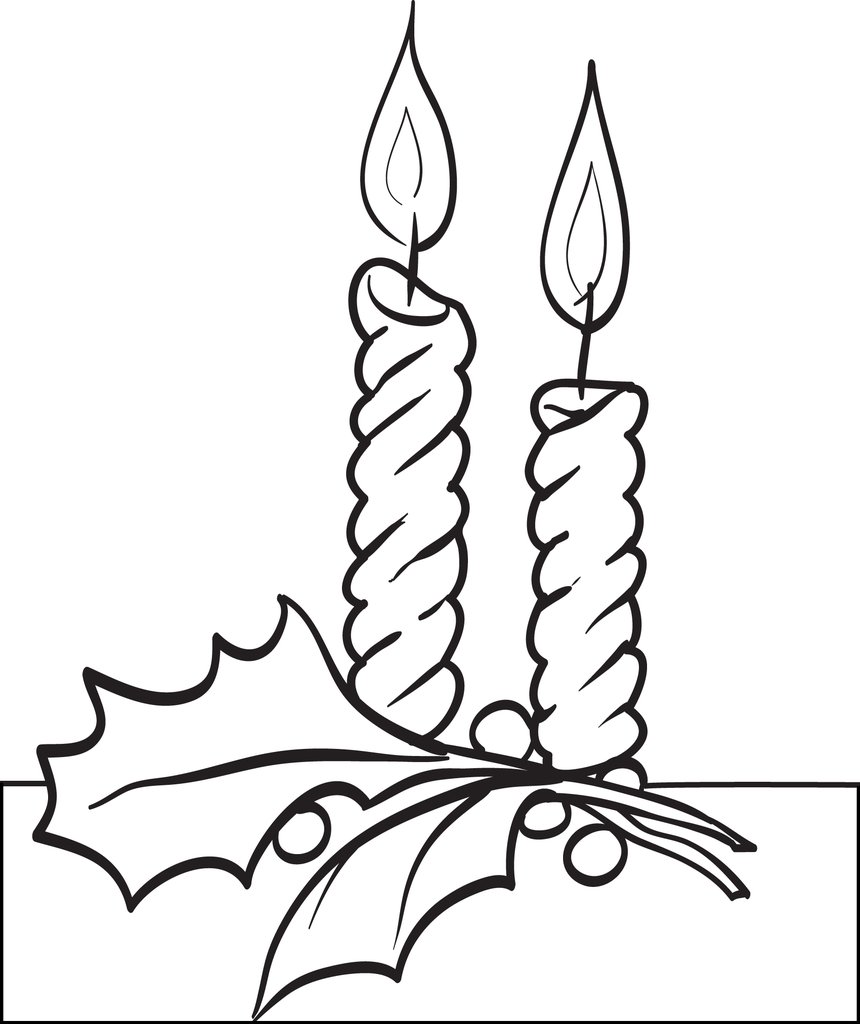 Christmas Candle Coloring Page at GetColorings.com | Free printable