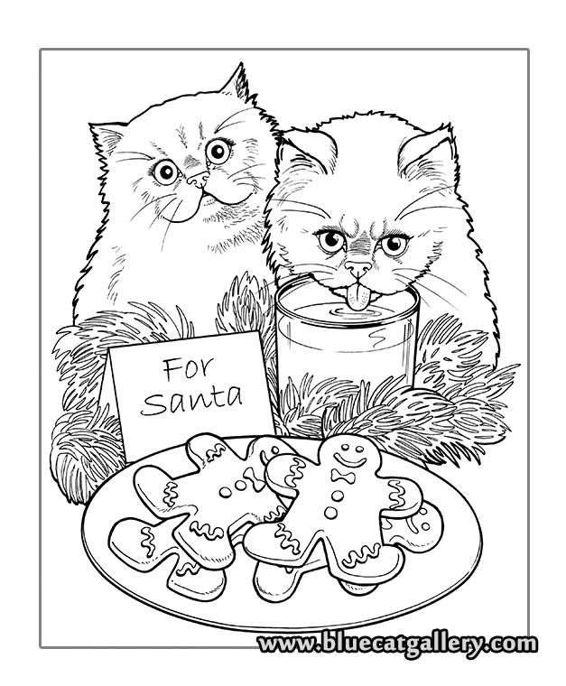 christmas cat coloring pages