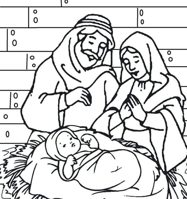 Christmas Coloring Pages Of Baby Jesus In A Manger at GetColorings.com