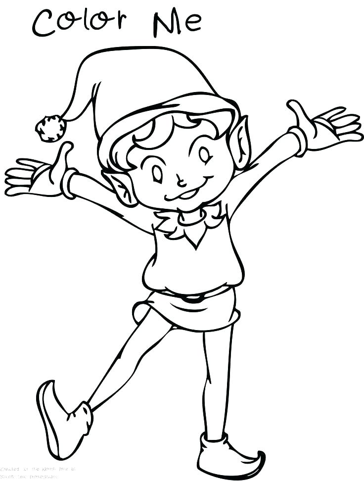 Christmas Elf On The Shelf Coloring Pages at Free