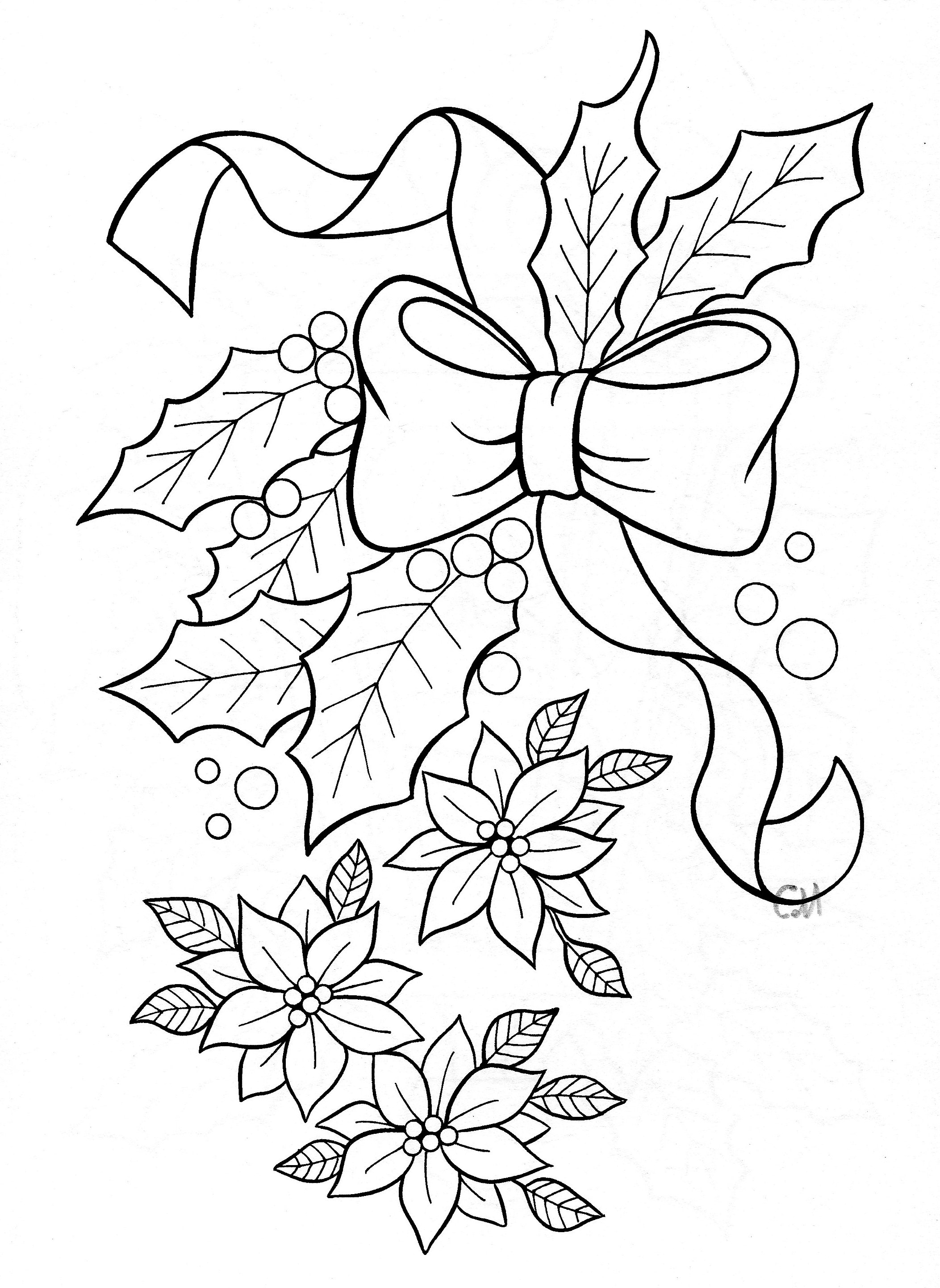 Christmas Mistletoe Coloring Pages at Free printable