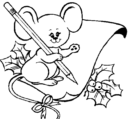 Christmas Mouse Coloring Pages At Free Printable