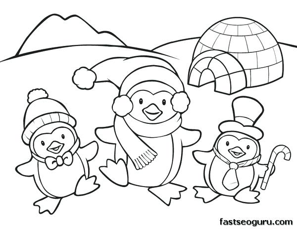 Christmas Penguin Coloring Pages at GetColorings.com ...