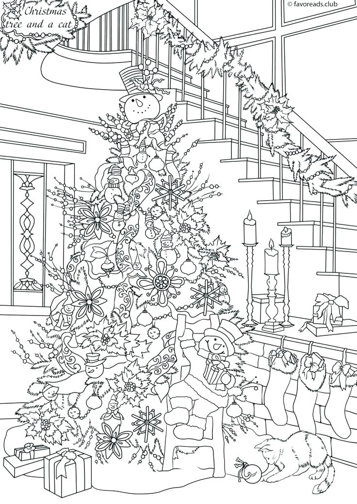 Christmas Scene Coloring Pages at Free printable