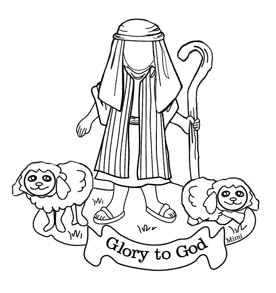 Christmas Shepherd Coloring Page at GetColorings.com | Free printable