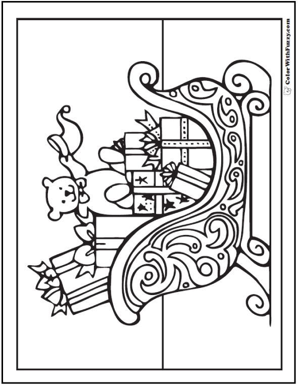 Christmas Sleigh Coloring Pages at GetColorings.com | Free printable