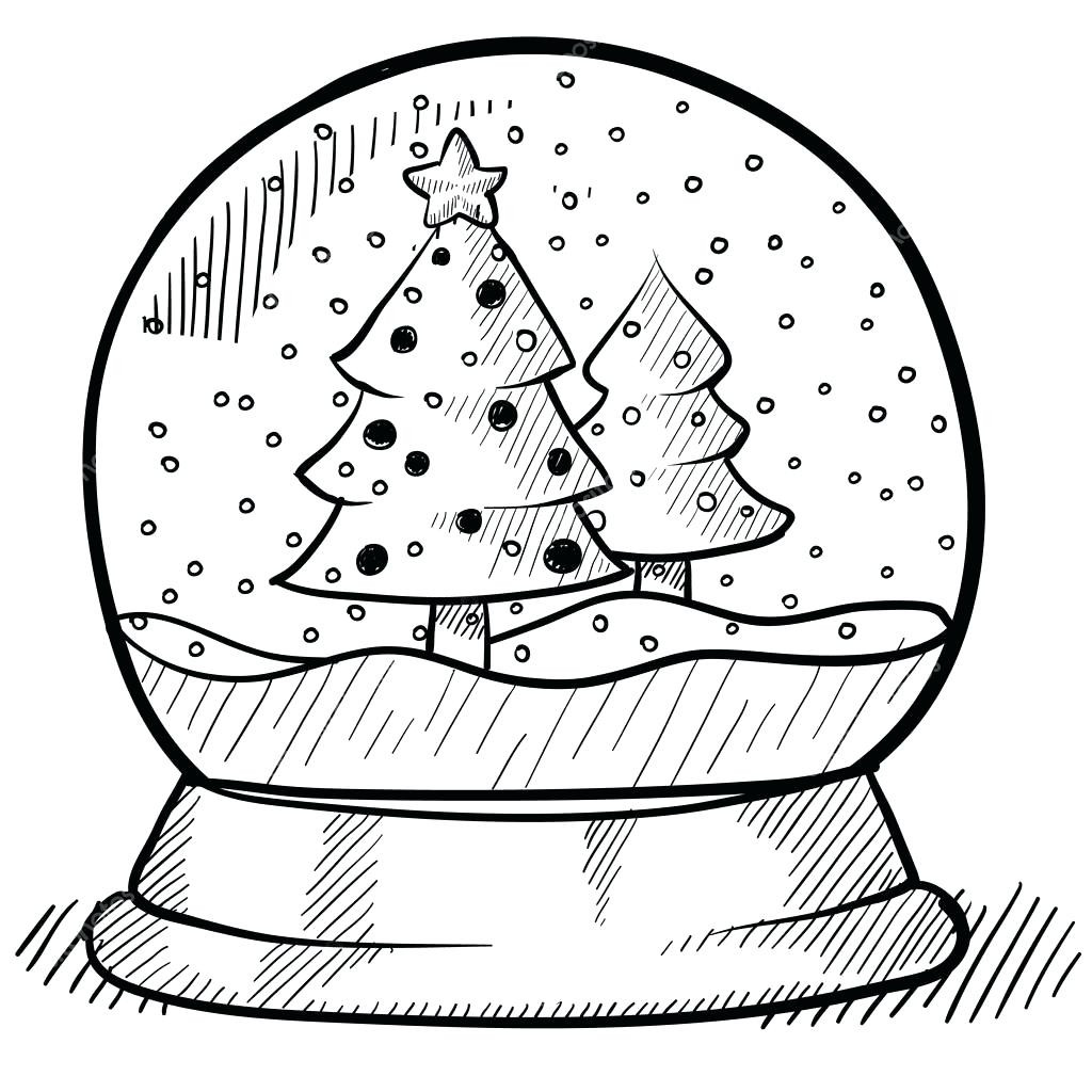 Christmas Snow Globe Coloring Pages at Free