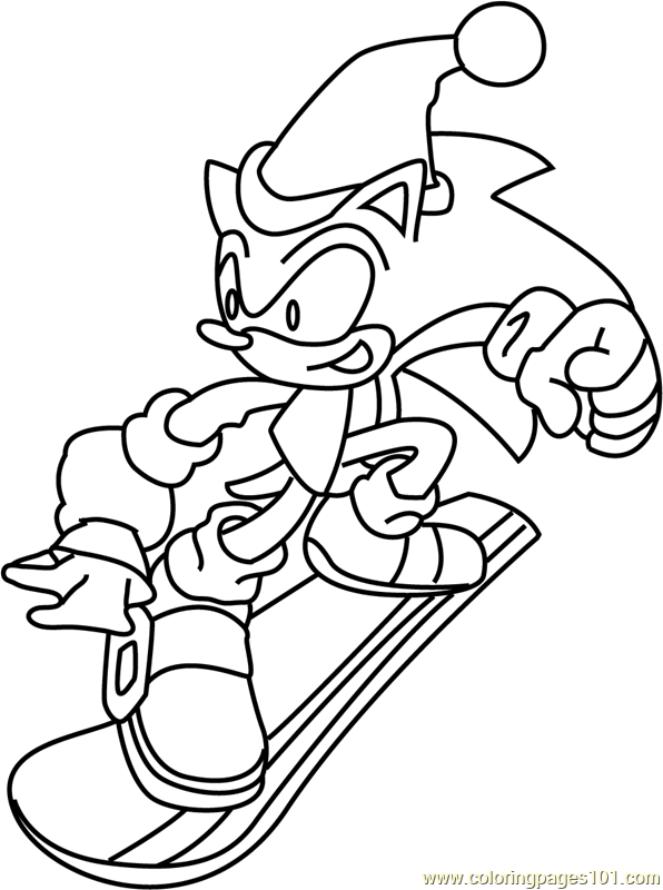 Christmas Sonic Coloring Pages at Free printable