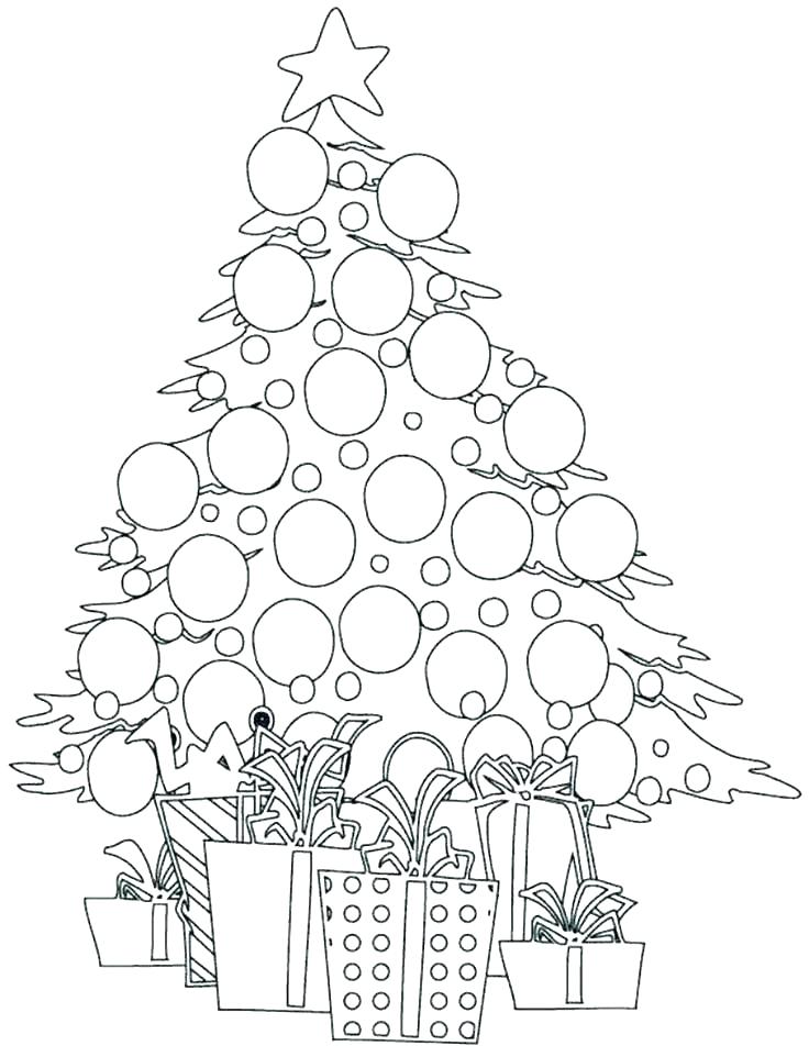 christmas tree with lights coloring pages Christmas tree with lights template – coloring page