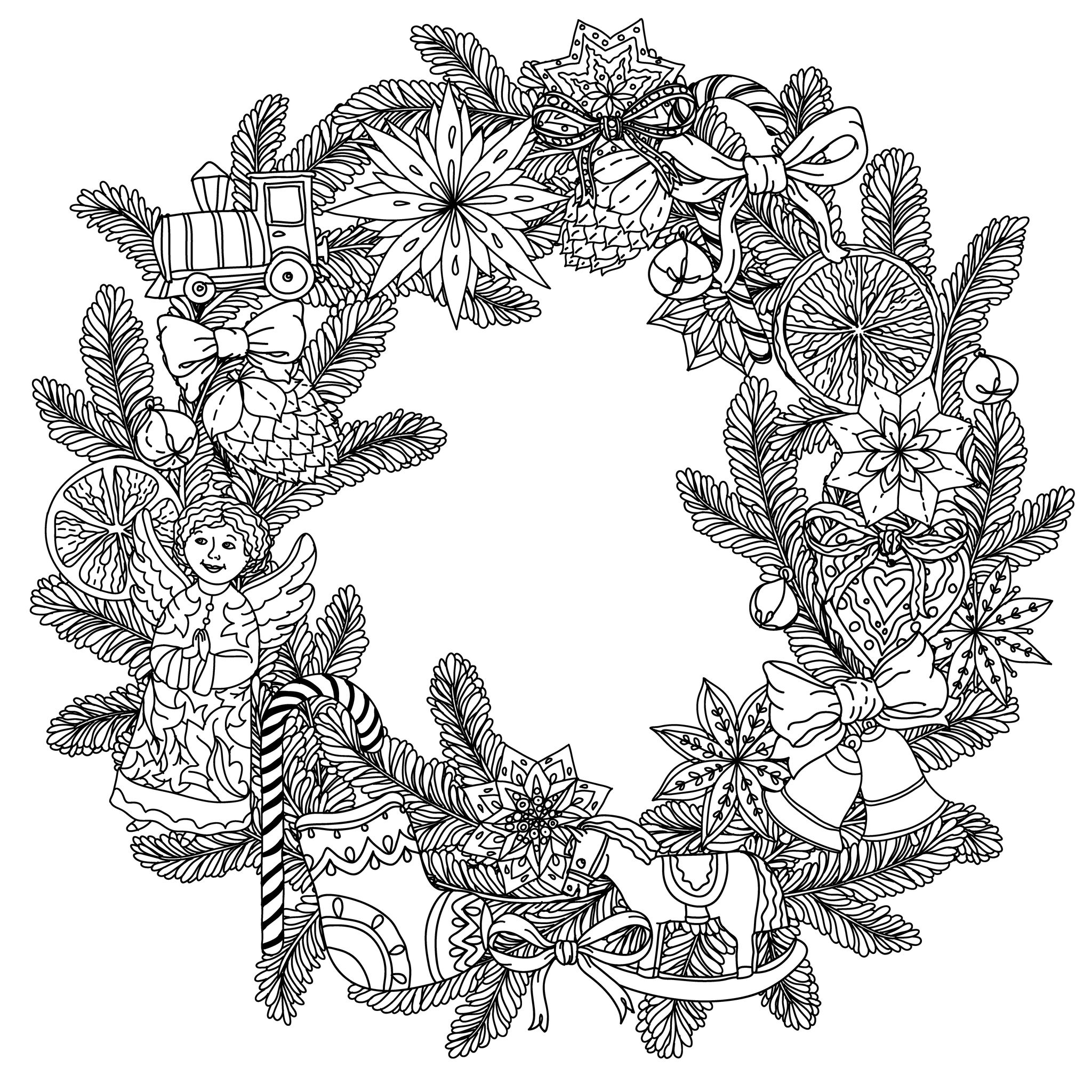 Christmas Zentangle Coloring Pages At GetColorings Free Printable 