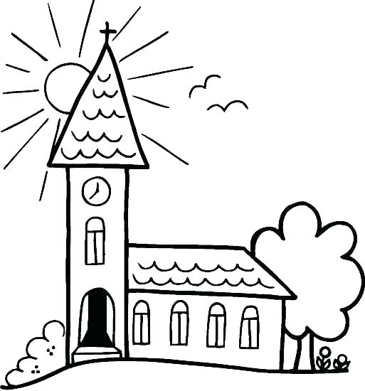 Church Building Coloring Page at GetColorings.com | Free printable