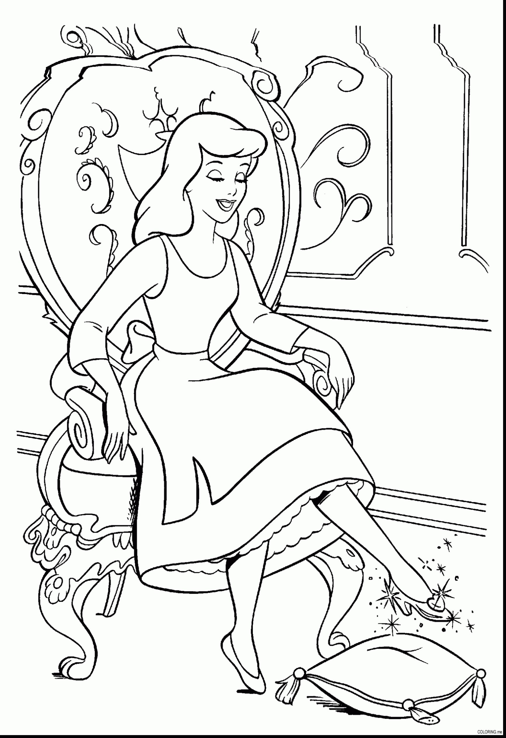 Cinderella Coloring Pages Disney at Free printable