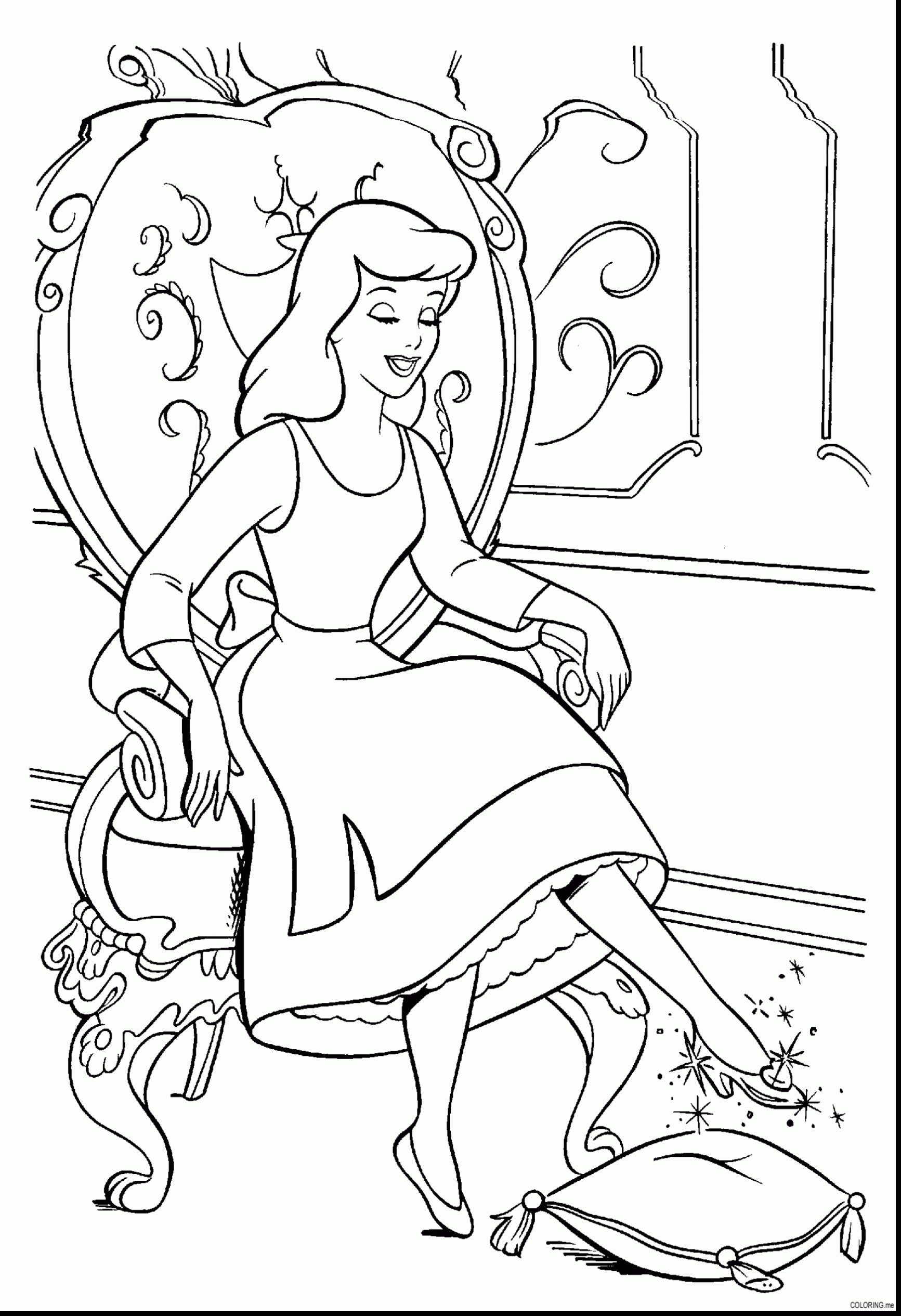 Cinderella Coloring Pages Disney at GetColorings.com | Free printable