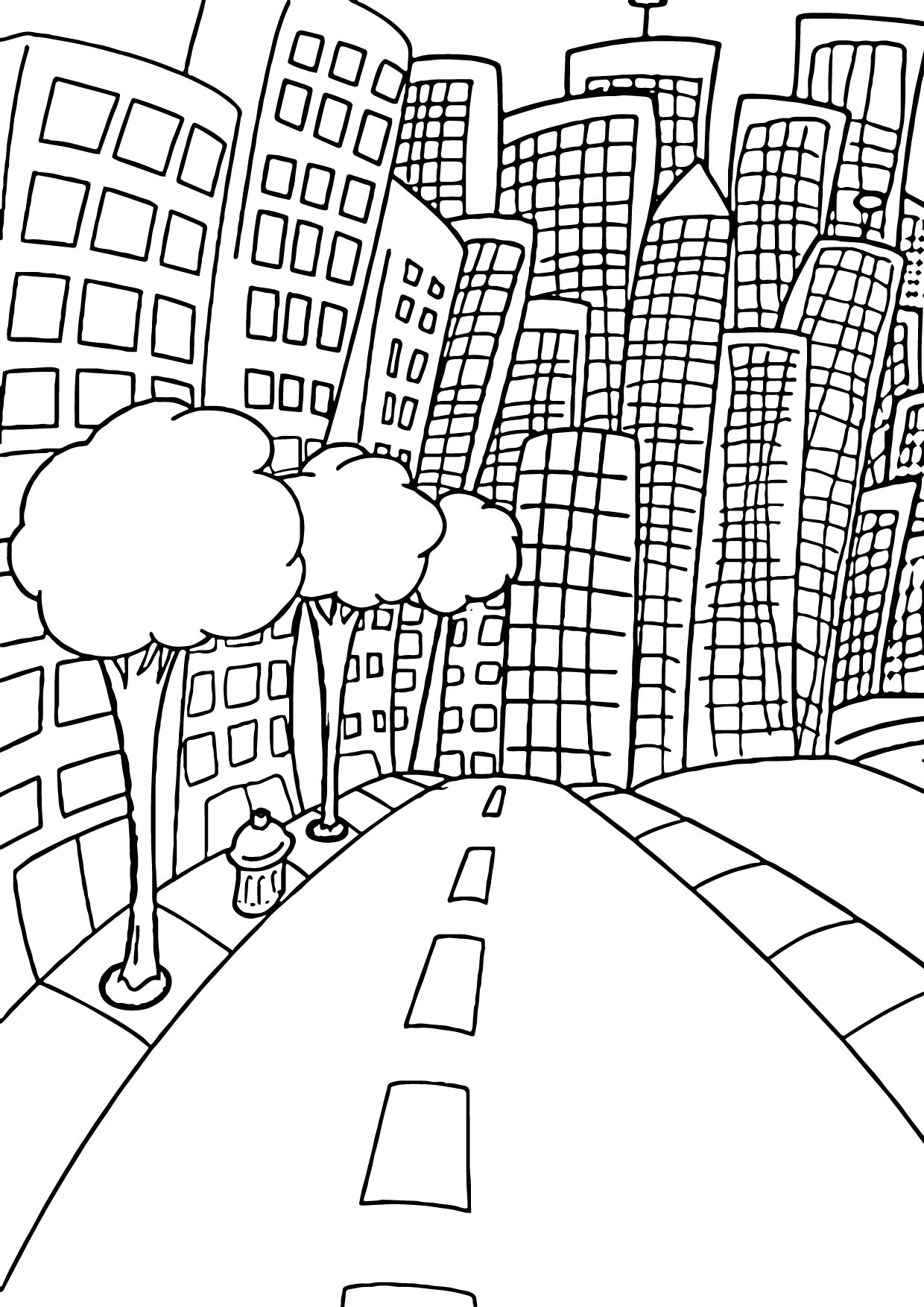 City Skyline Coloring Page at GetColorings.com | Free printable
