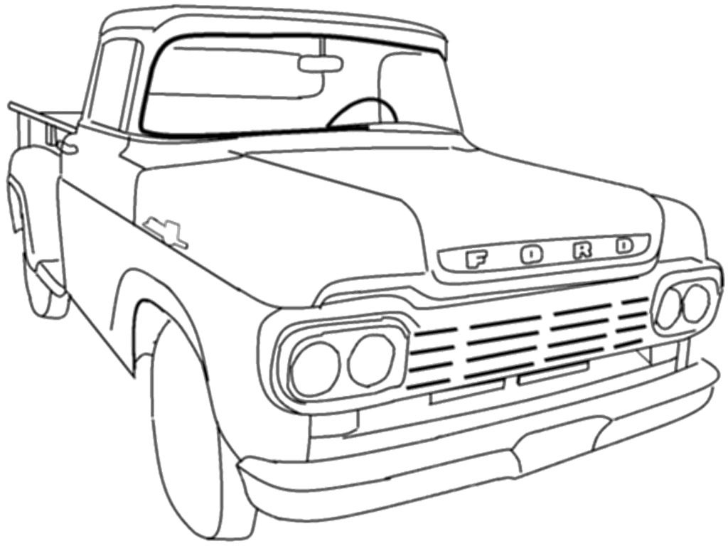 977 Animal Vintage Pickup Truck Coloring Pages 