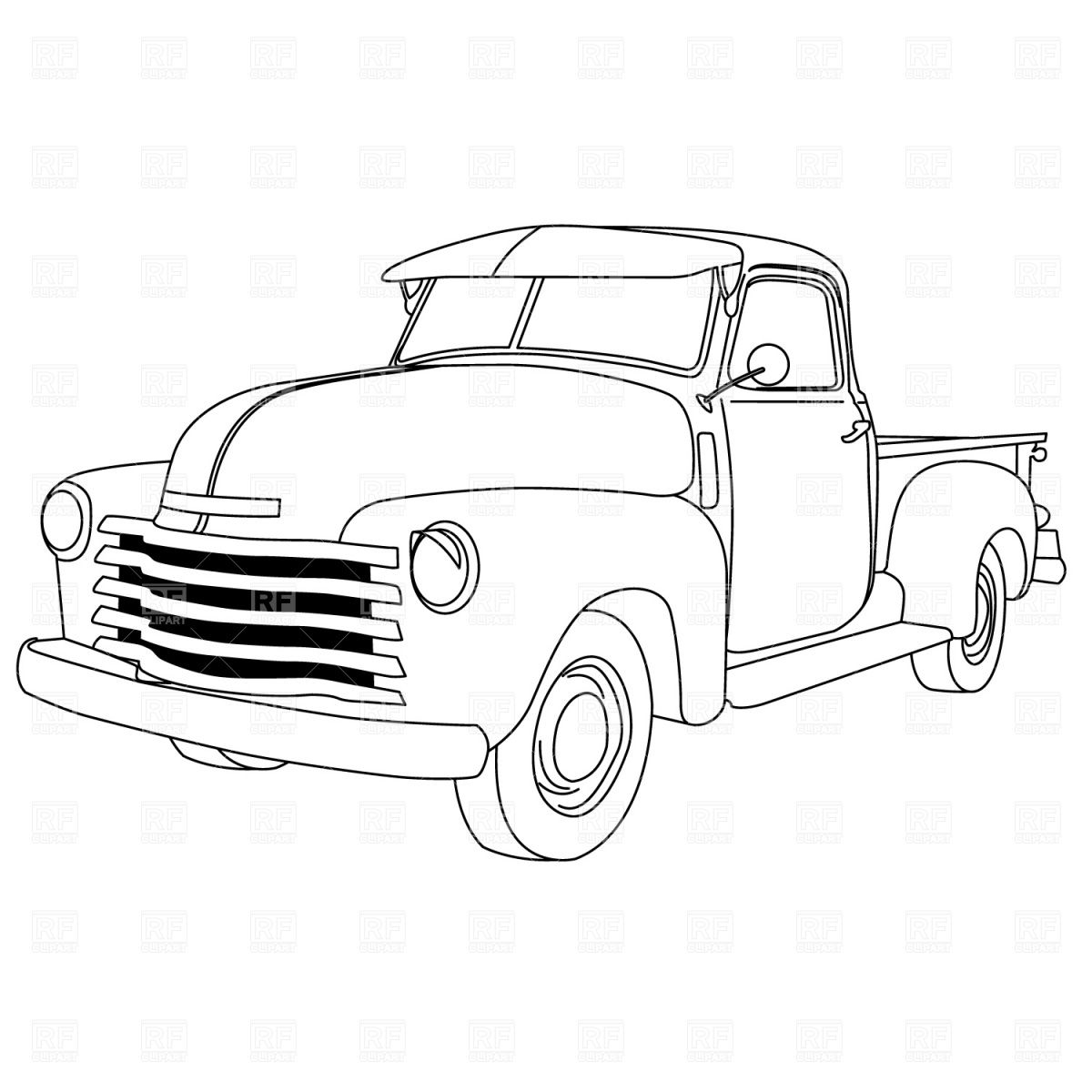 Classic Truck Coloring Pages at Free printable