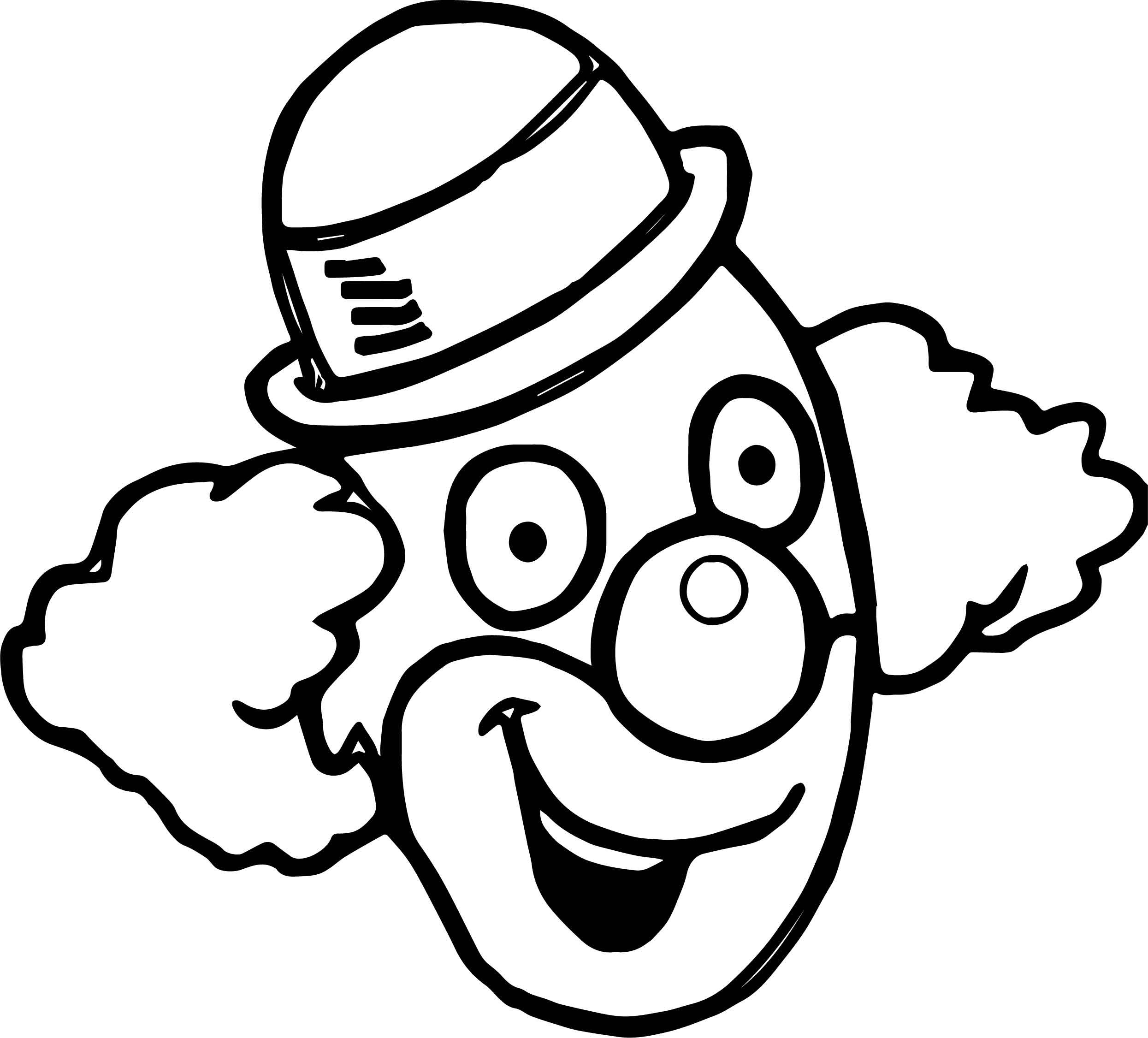 Clown Face Coloring Page at Free printable colorings