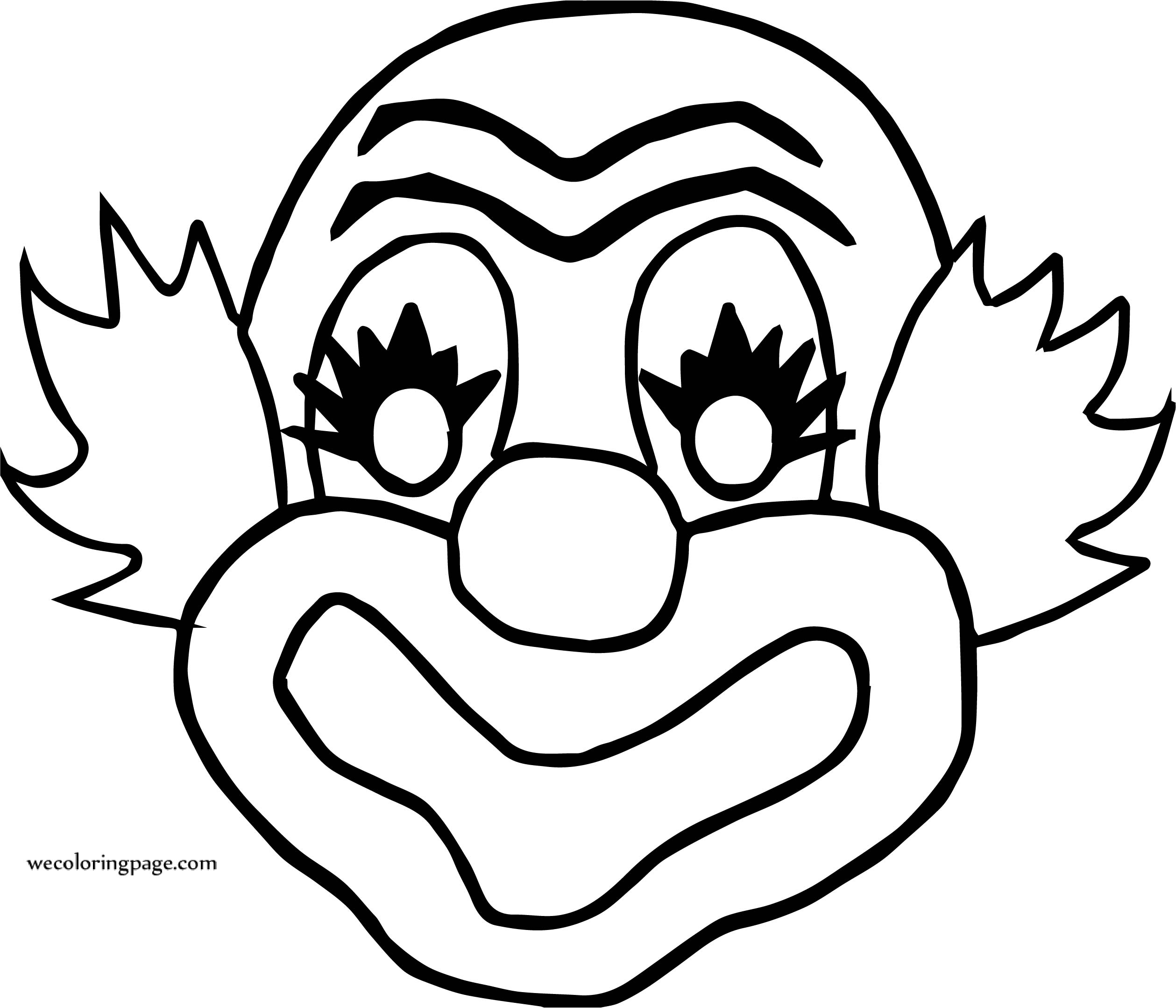 Clown Face Coloring Page at Free printable colorings