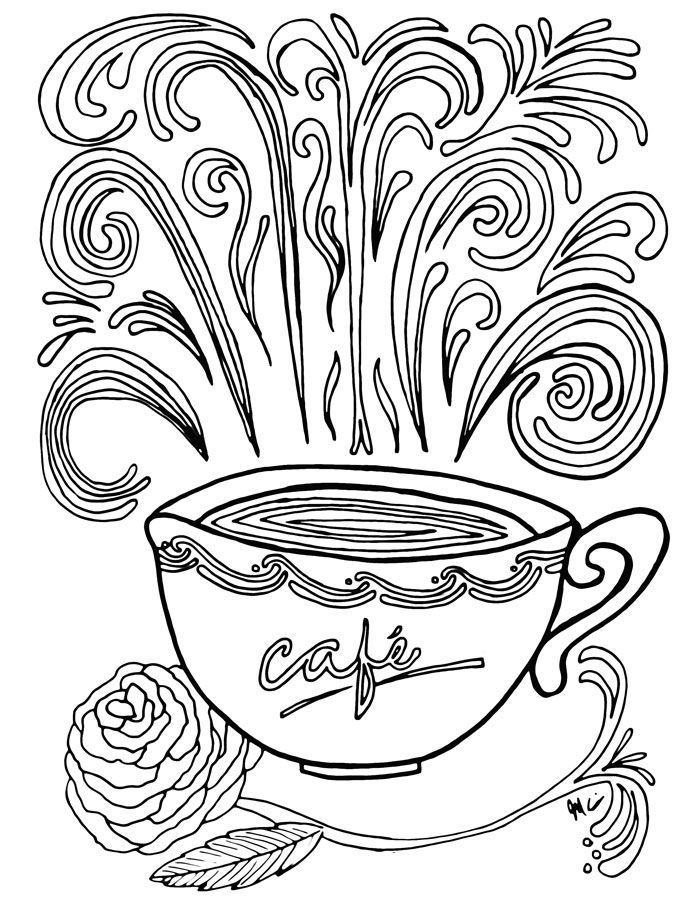 Coffee Cup Coloring Pages At GetColorings Free Printable 