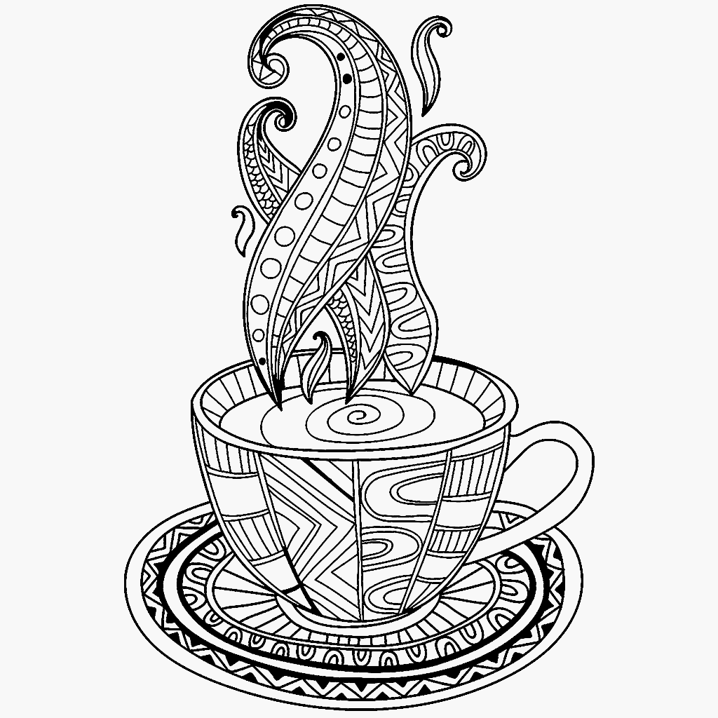Free Printable Coffee Coloring Pages For Adults