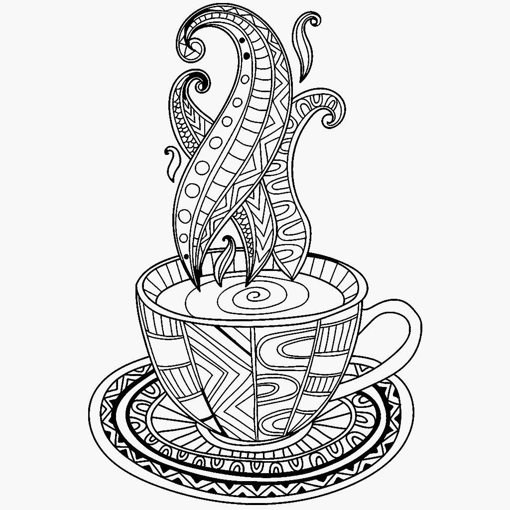 Coffee Mug Coloring Page At GetColorings Free Printable Colorings 