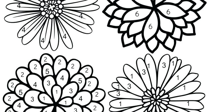 color by number flowers coloring pages