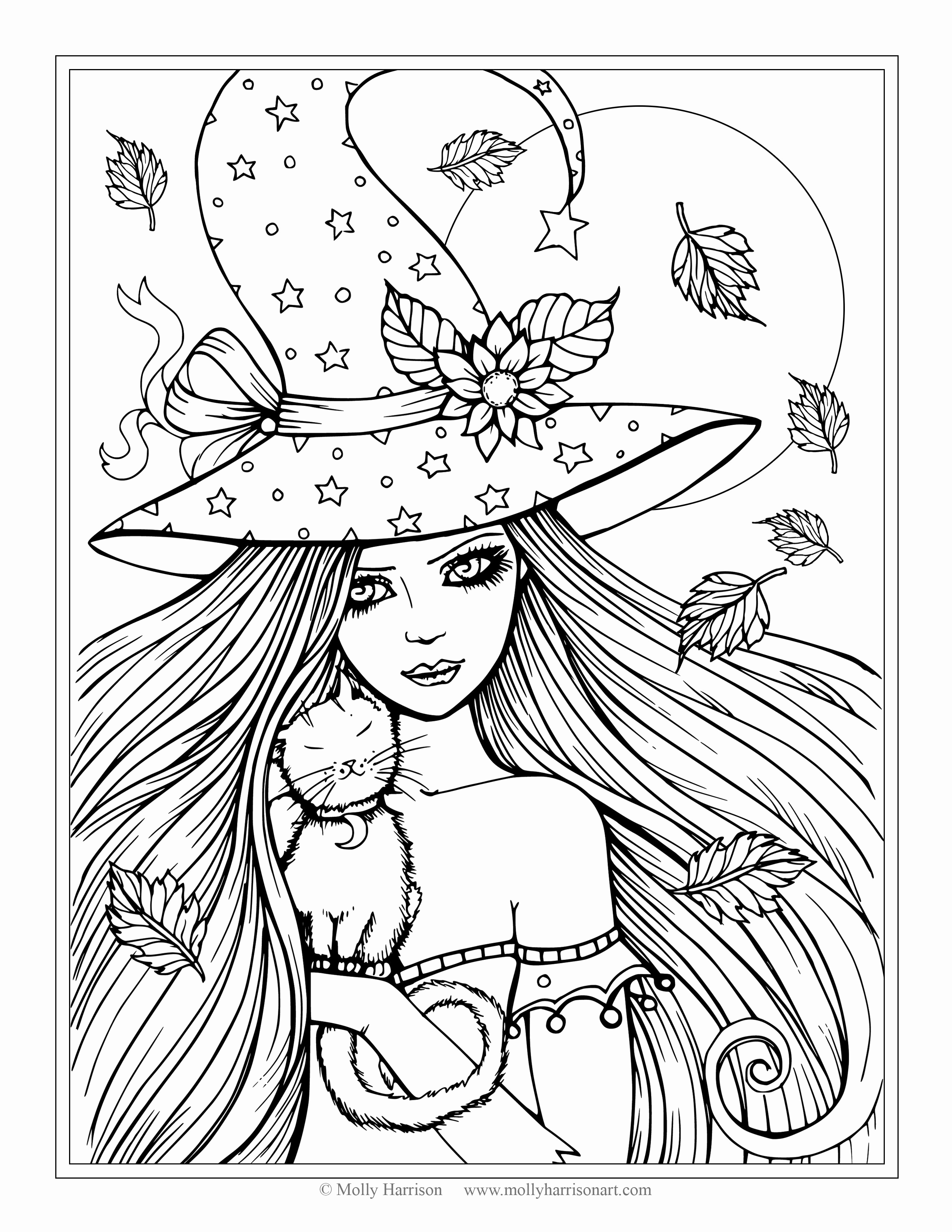 halloween coloring number numbers printable witch cat getcolorings