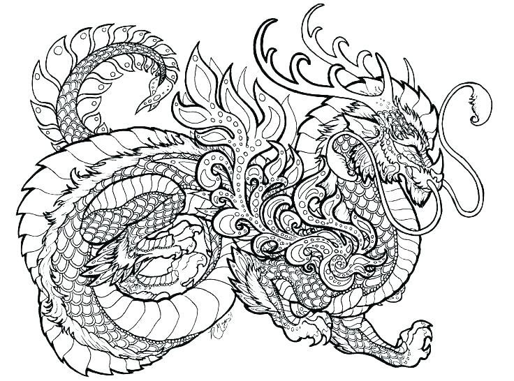 736x546 Chinese New Year Dragon Coloring Page Free