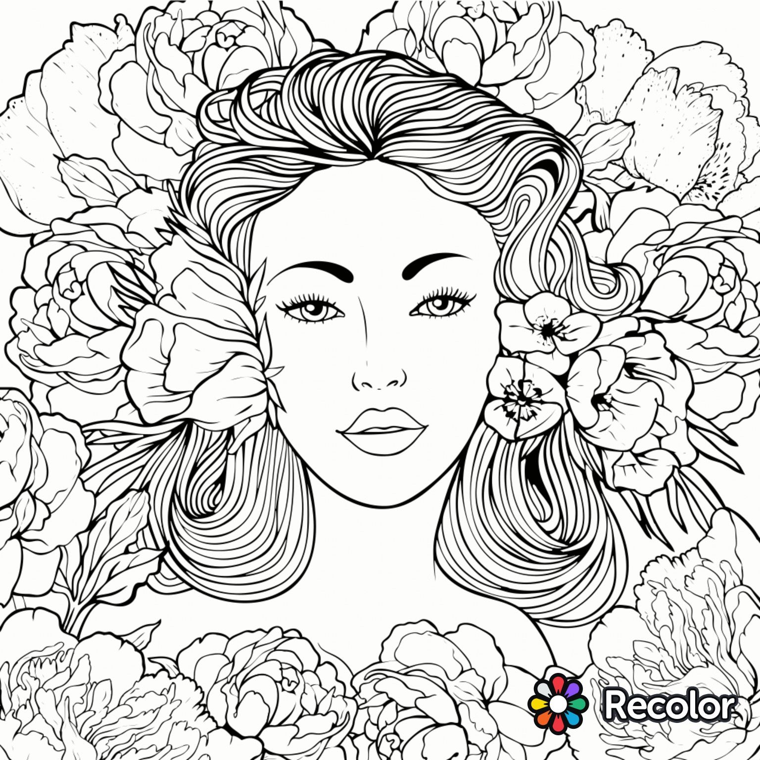 Coloring Pages For Adults Women at GetColorings.com | Free printable