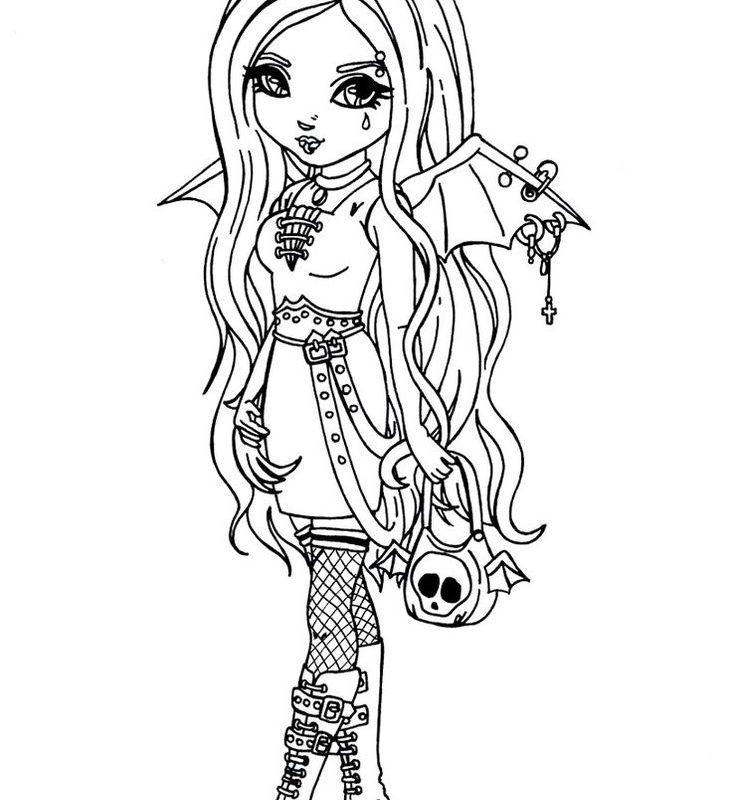 Anime Girl Coloring Pages Sexy Goth Coloring Pages