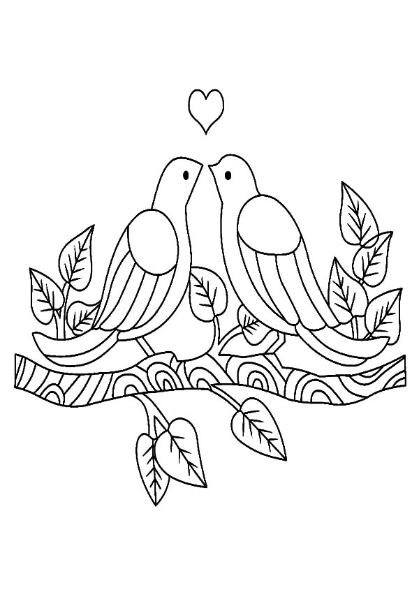 Coloring Pages Love Birds at Free printable