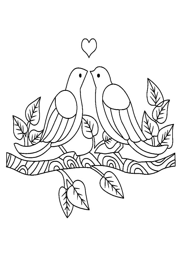 Coloring Pages Love Birds at GetColorings.com | Free printable