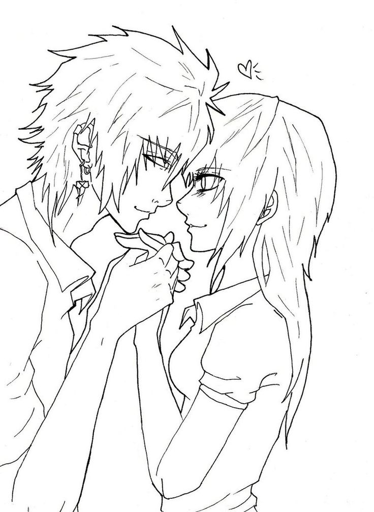 Coloring Pages Of Anime Couples at Free printable