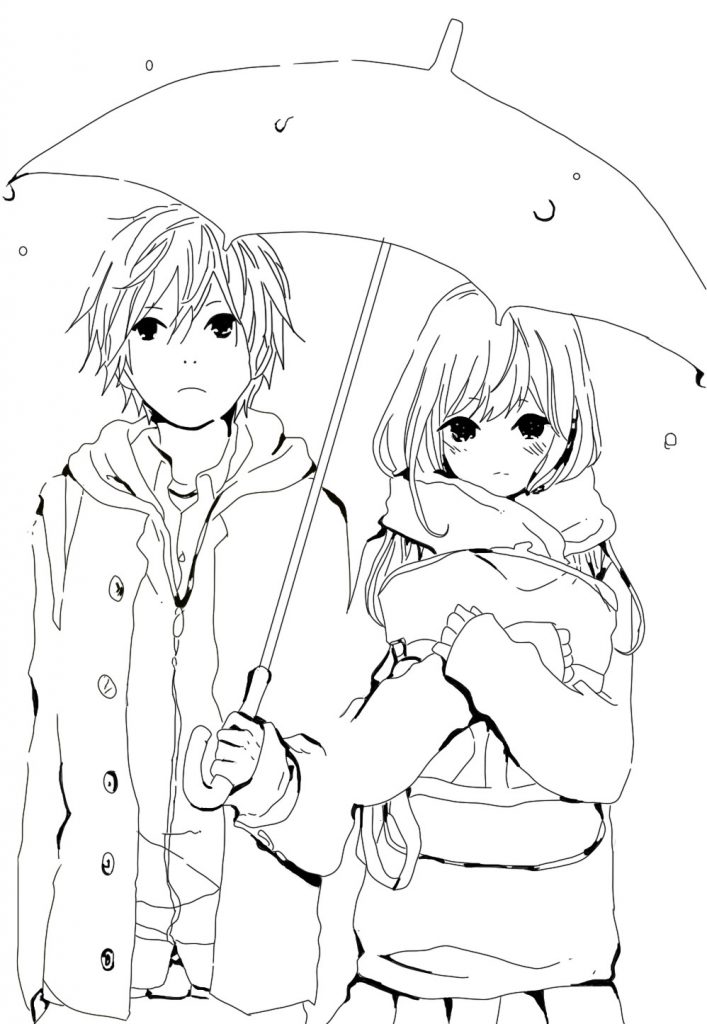 Coloring Pages Of Anime Couples at GetColorings.com | Free printable