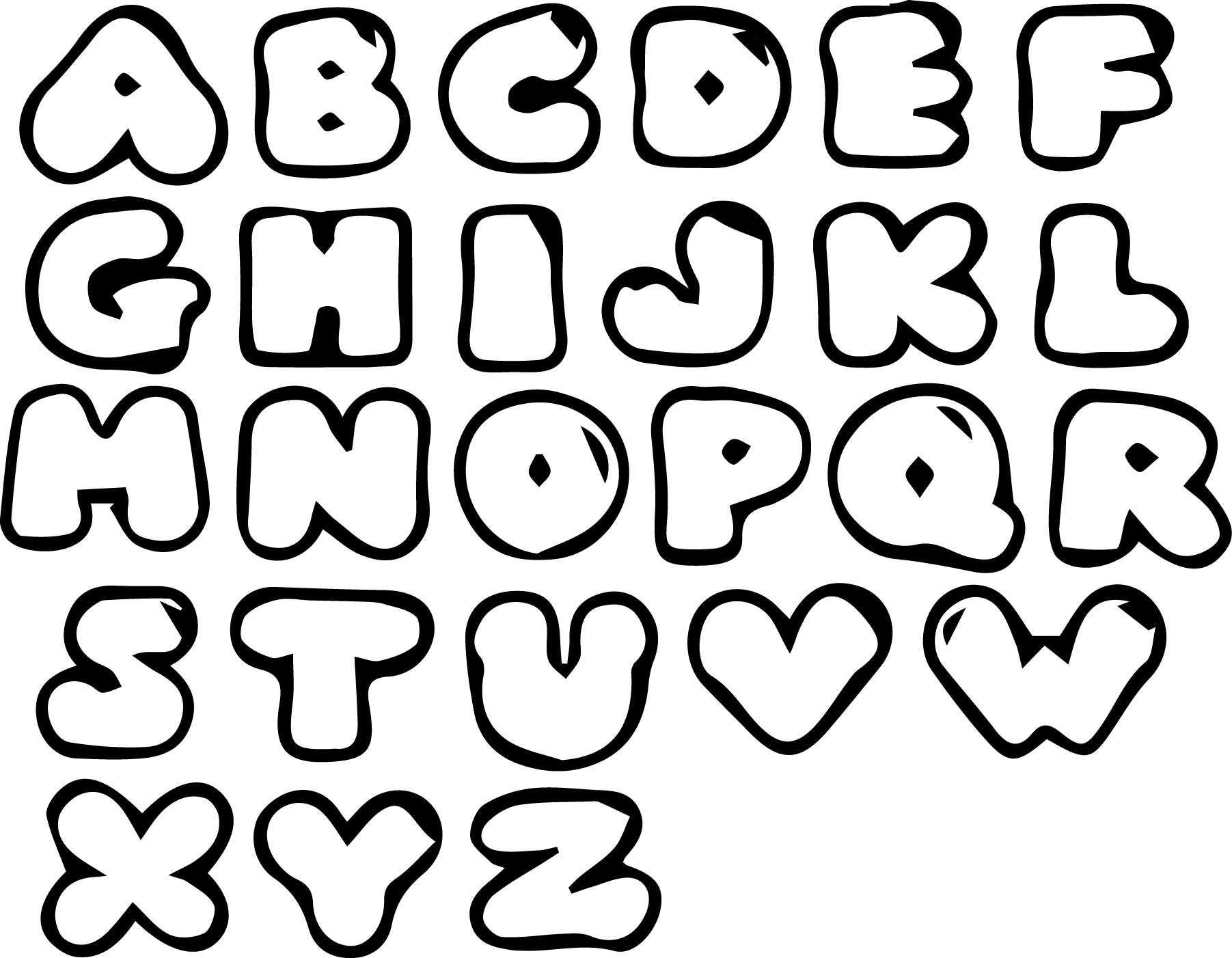 cute bubble fonts alphabet
