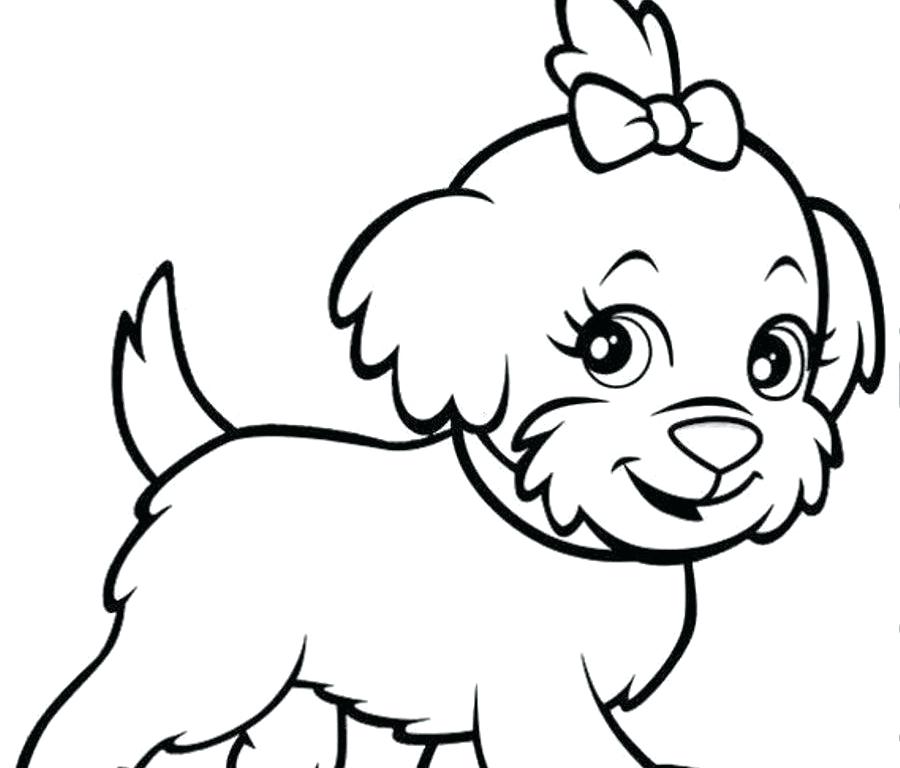Cute Puppy Coloring Pages - Cute puppy coloring page - Print. Color