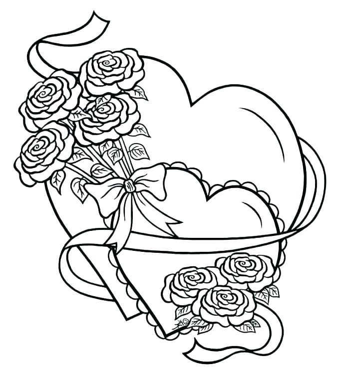 Coloring Pages Of Hearts With Wings And Roses at GetColorings.com