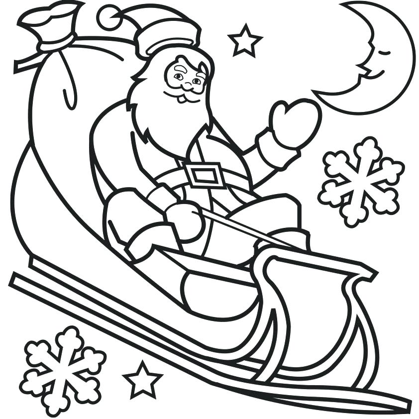 Coloring Pages Of Santa And His Sleigh At Getcolorings Com Free